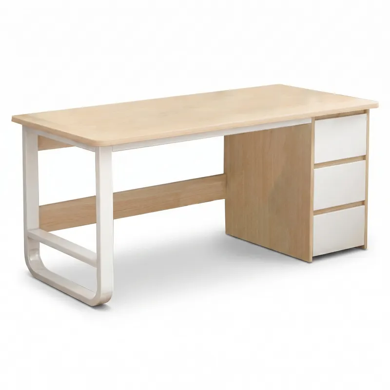 Birou Modern Salto cu 3 Sertare, Natural, 120x48x74 cm - Natural