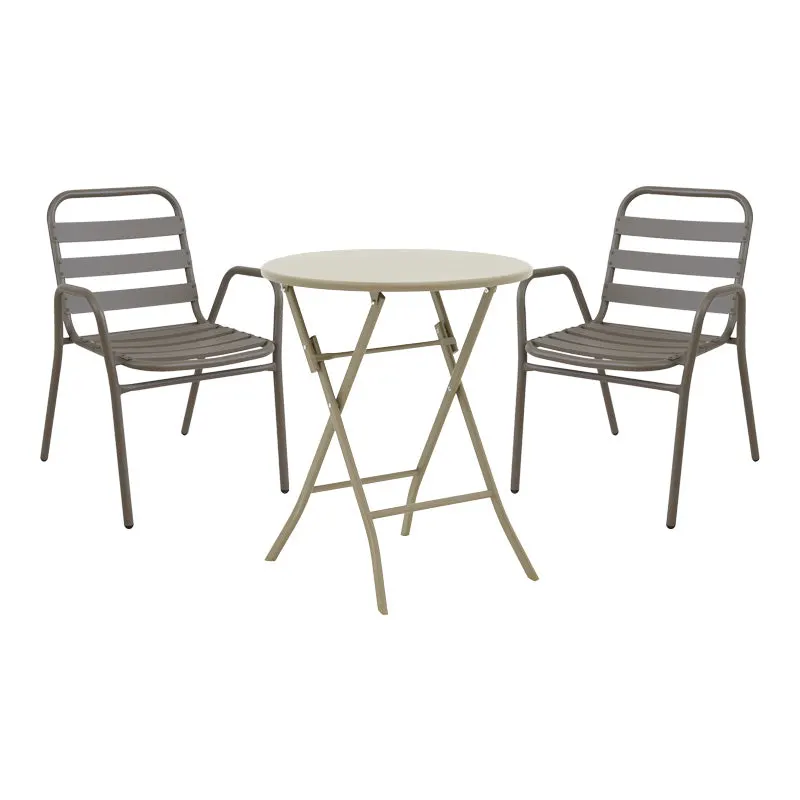 Masă de sufragerie cu set scaune Albero-Sussie, Metal, Multicolor, 60x70 cm - Multicolor