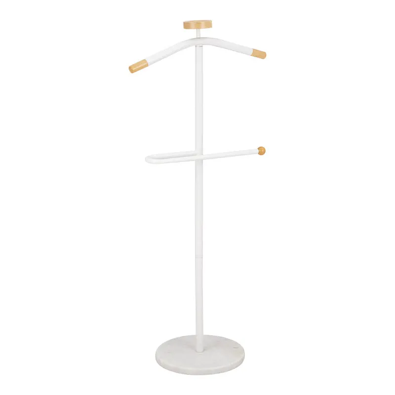 Cuier pentru haine cu funcție de organizare Jolma, Metal-lemn, Alb - Negru, 30x111 cm - Alb