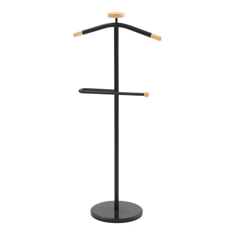 Cuier pentru haine cu funcție de organizare Jolma, Metal-lemn, Alb - Negru, 30x111 cm - Negru
