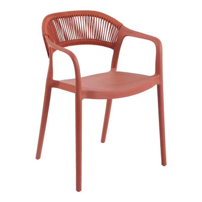 Fotoliu stivuibil Ankara, Rattan -PE, Terracotta, Multicolor, 54x55x77 cm - Multicolor