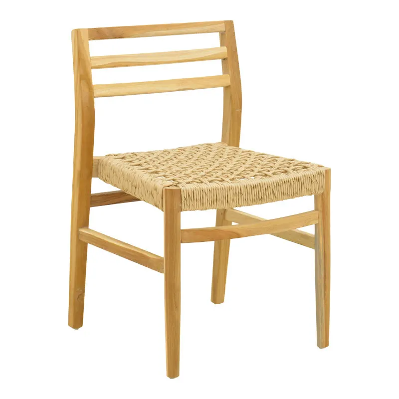Scaun Tuga, lemn teak, împletitură PE, Natur, 50x58x86 cm - Natur