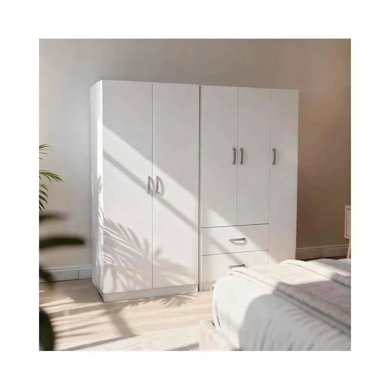 Dulap Athos I cu 5 usi, 170x42x180 cm - Alb