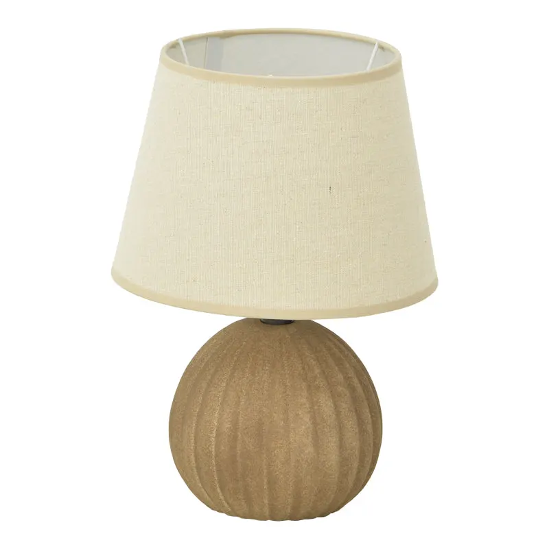 Lampă de masă Melanie cu funcție iluminare, Stil Antic, Ceramică, Gri-Bej, 22x30 cm - Gri