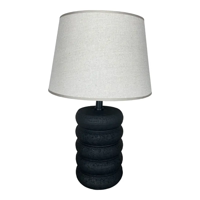 Lampă de masă cu design Graike, Ceramică, Negru-Bej, 26x37 cm - Negru