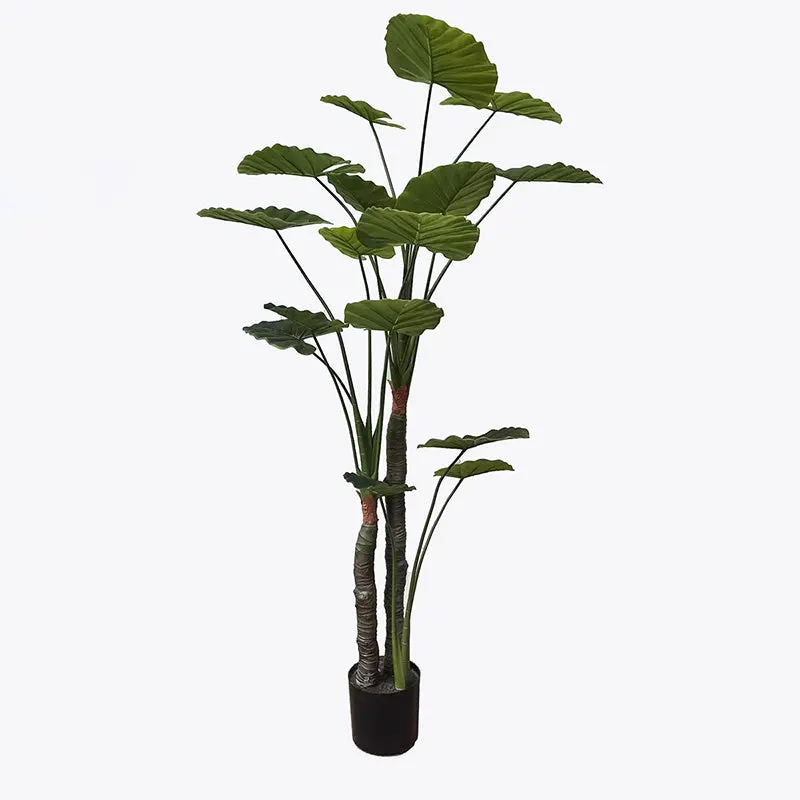 Plantă decorativă artificială cu ghiveci Taro Plant, Plastic/Textil, Verde, 90x180 cm - Verde