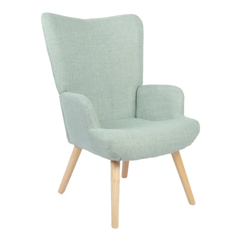 Fotoliu Gerlina, Picioare lemn natural, Diverse culori, 71x64x94 cm - Verde