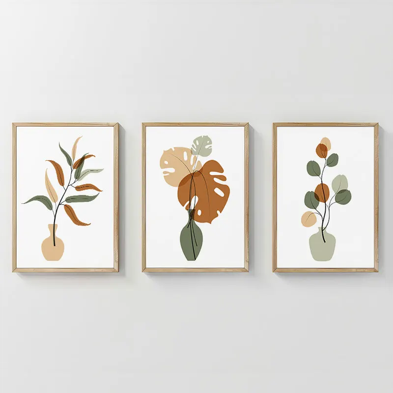 Tablou decorativ triptic Aural, Multicolor, 33x48 cm - Multicolor