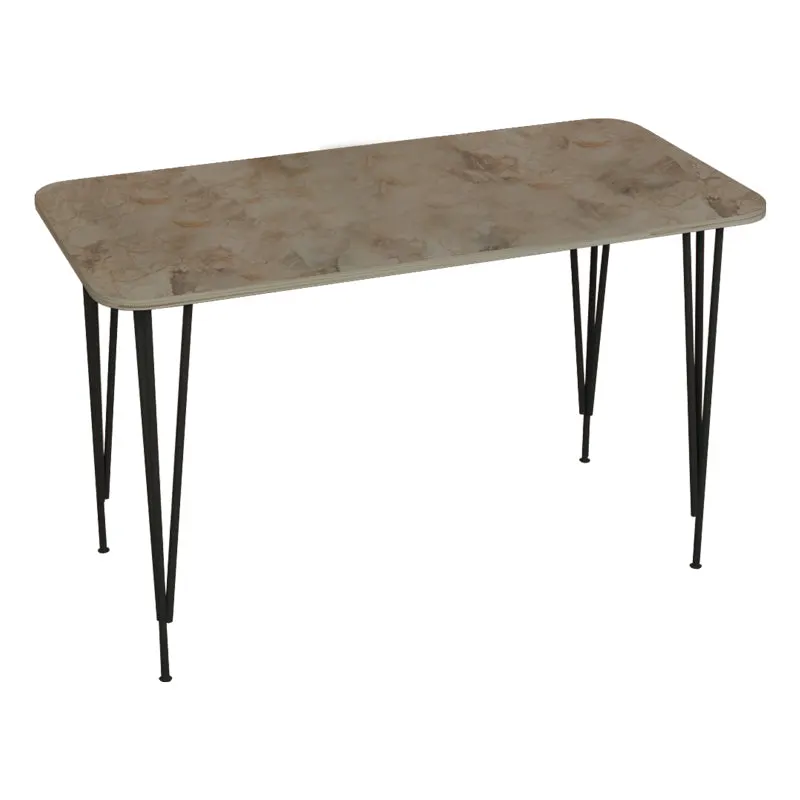 Masa de cina Palkon stejar -metal, negru, 120x60x73 cm - Gri
