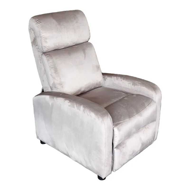 Fotoliu relaxare Norva, Catifea, Gri, 68x86x100 cm - Gri