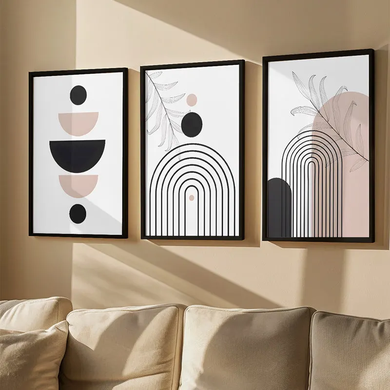 Tablou decorativ triptic Voren, Lemn, Multicolor, 33x48 cm - Multicolor