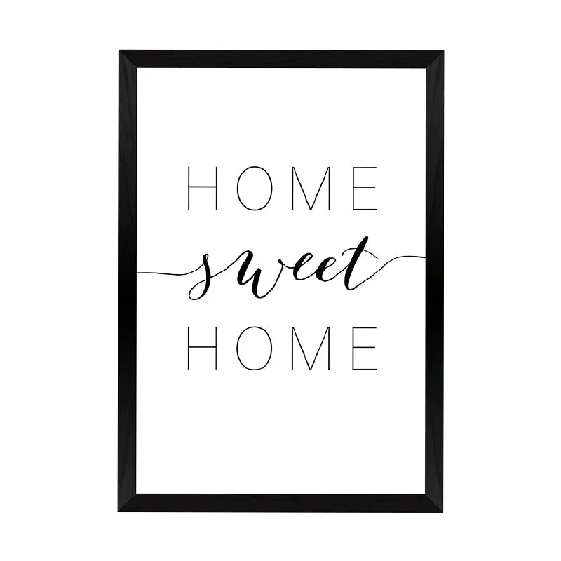 Tablou decorativ cu rama Homel, Lemn, Negru, 33x48 cm - Negru
