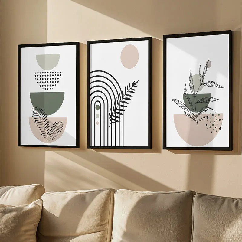 Arta de perete Elyra, Stil Triptic, Rama, Multicolor, 33x48 cm - Multicolor