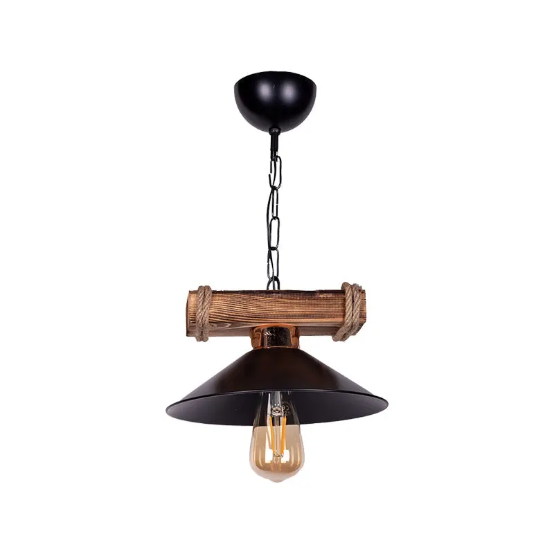 Lustra tavan Arique, metal, Negru, 25x70 cm - Negru