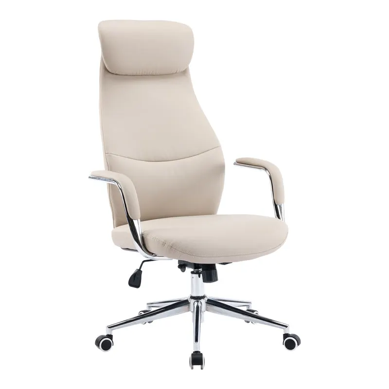 Scaun de birou managerial Ferka, piele PU, 64x71x128 cm - Bej
