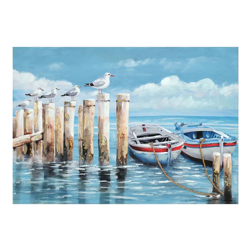 Tablou Canvas cu motiv Port, Multicolor, 100x70 cm - Multicolor