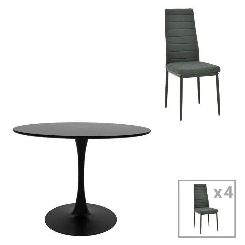 Masă de sufragerie cu functie set Balou-Parker, negru-antracit, 100x73 cm - Negru