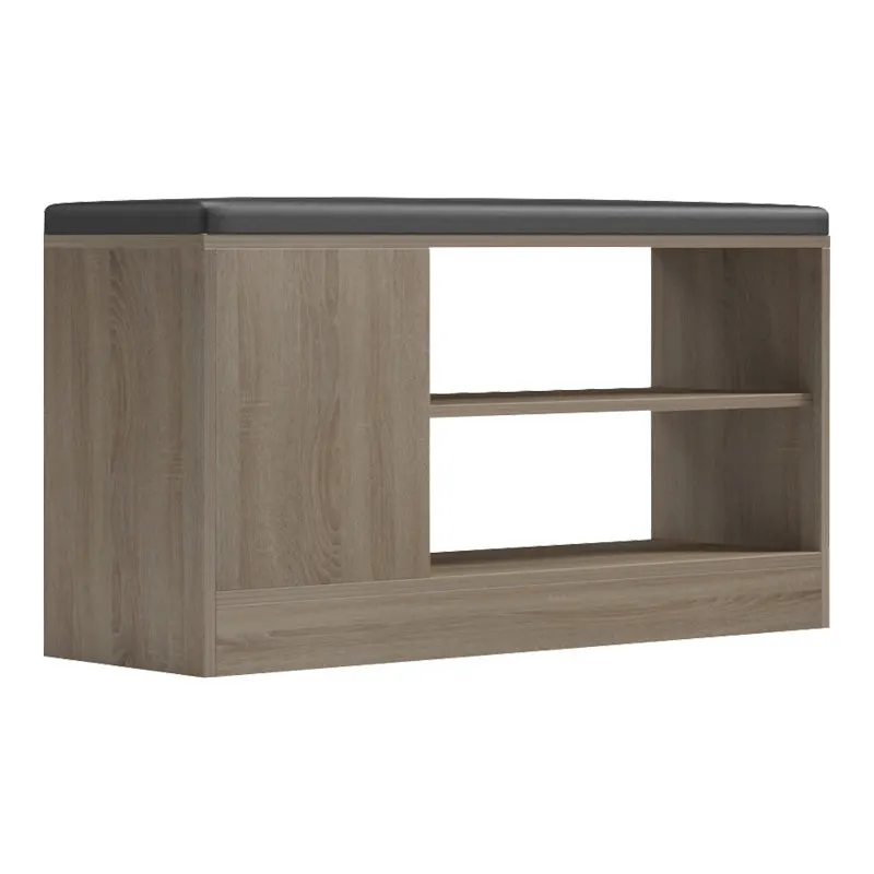 Dulap pentru pantofi cu scaun Deboule, 90x30x46 cm - Stejar