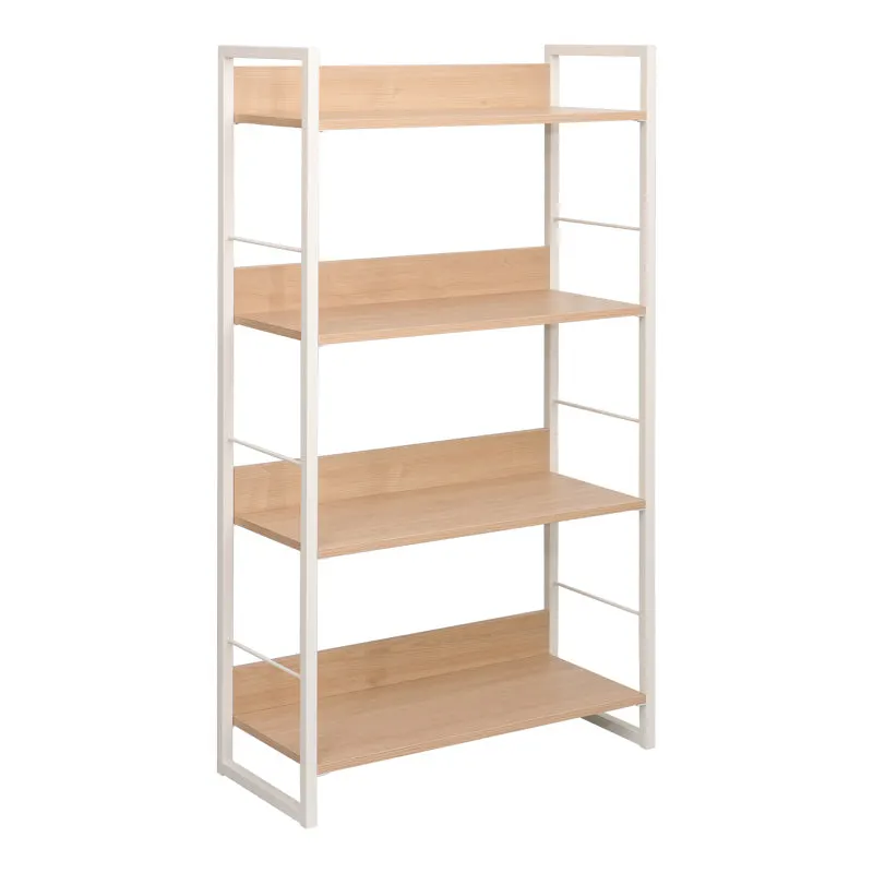 Biblioteca Dorfie, metal si PAL, 70x30x124 cm - Natur-Alb