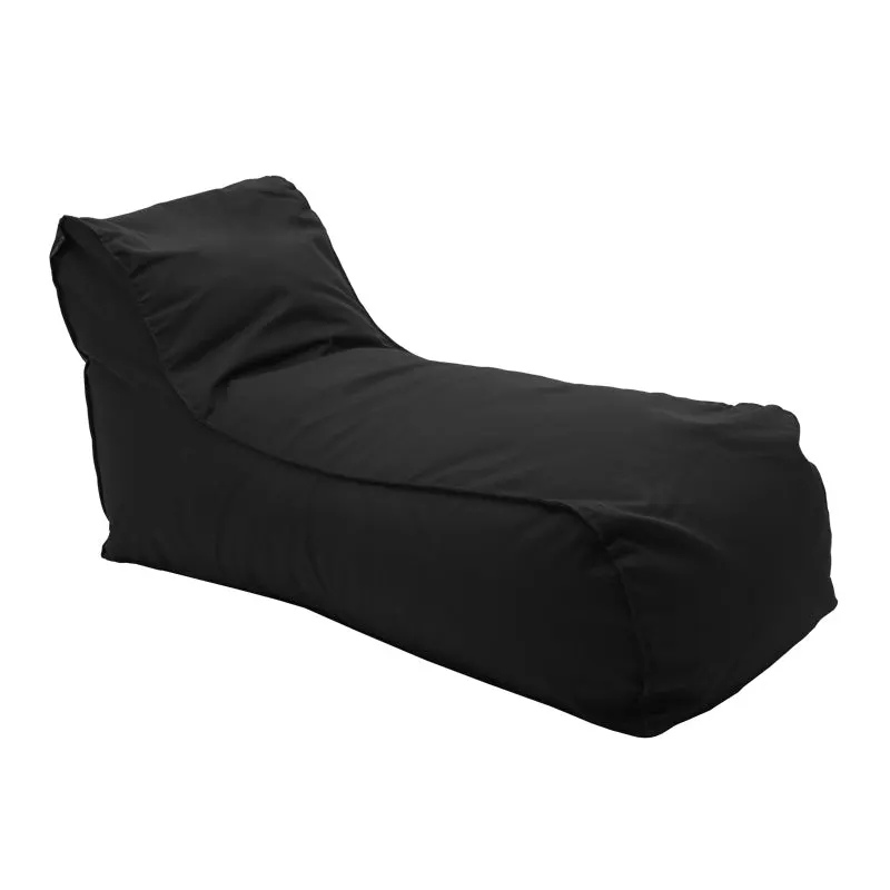 Șezlong puf Lara impermeabil, Piele sintetica, Negru, 60x150x40 cm - Negru