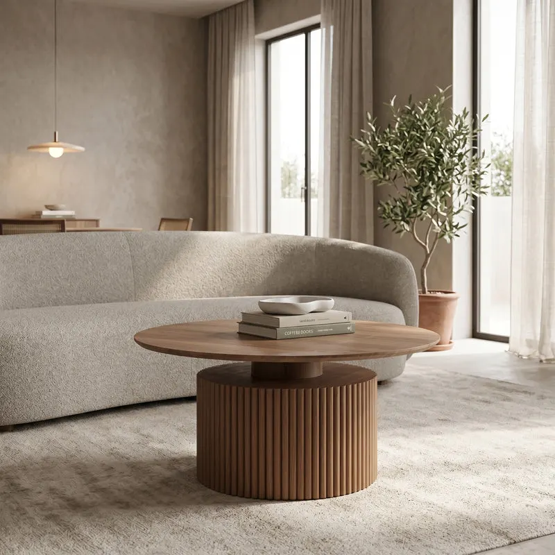 Masuta de cafea Opols, MDF, D90x42 cm - Nuc