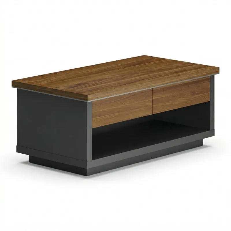 Birou profesionala Oscar, Nuanta Nuc-Antracit, Lemn, 120x60x42 cm - Nuc