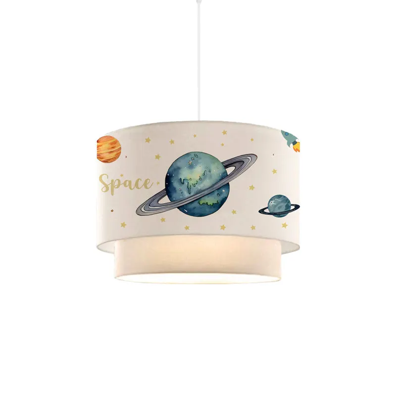 Lampa pentru copii Saturn, Multicolor-Alb, 30x30x20 cm - Multicolor