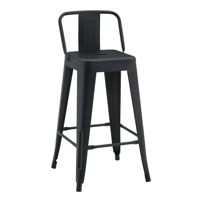 Scaun de bar Utopia, Negru Mat, 42x42x86 cm - Multicolor