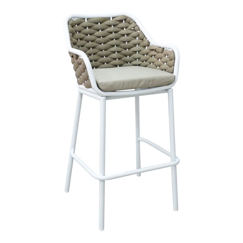 Scaun e bar Zuki, Alb - Gri, 55x54x109 cm - Alb