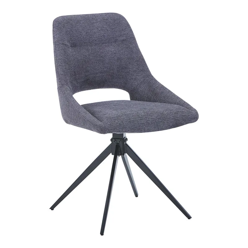 Scaun rotativ Luciano I, Textil, Antracit, 52x54x85 cm - Antracit