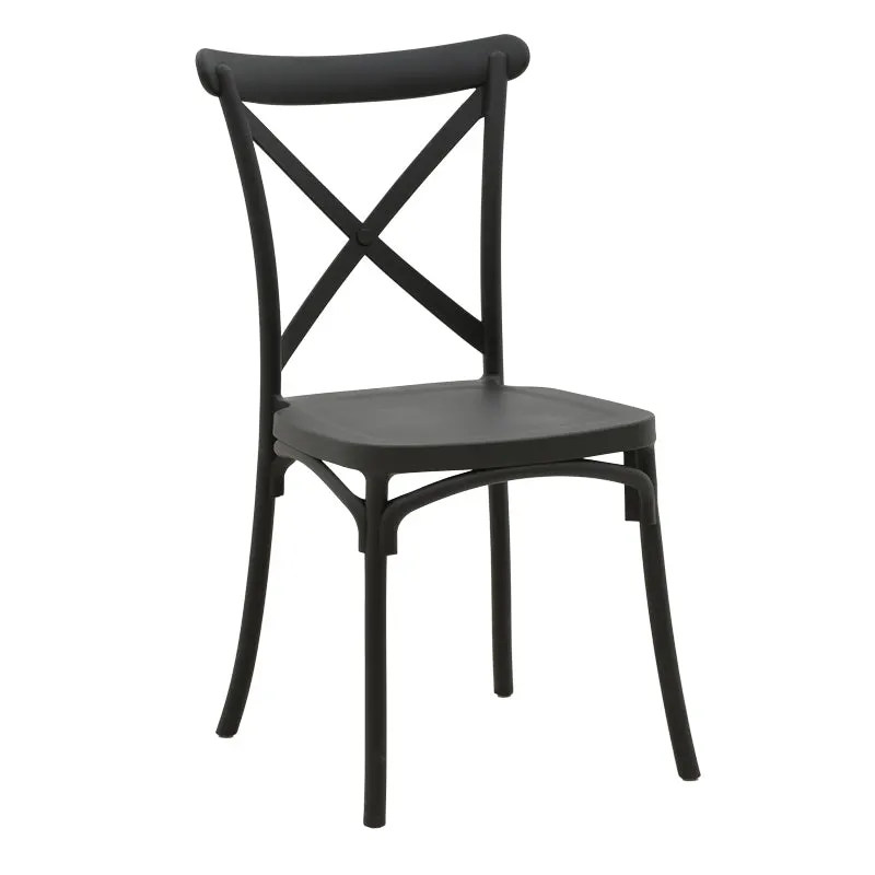 Scaun Crossie, Gri inchis, 38x46x82 cm - Gri