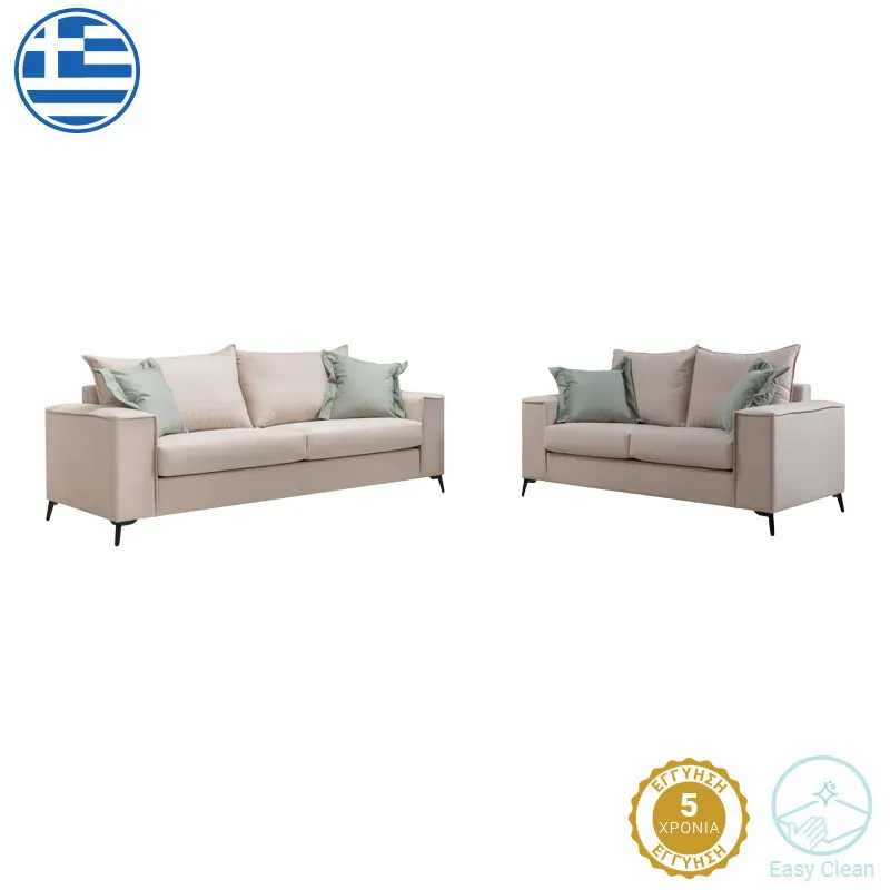 Set 2 canapele cu 2 locuri Verona x2, Verde deschis, 225x93x100 cm - Verde