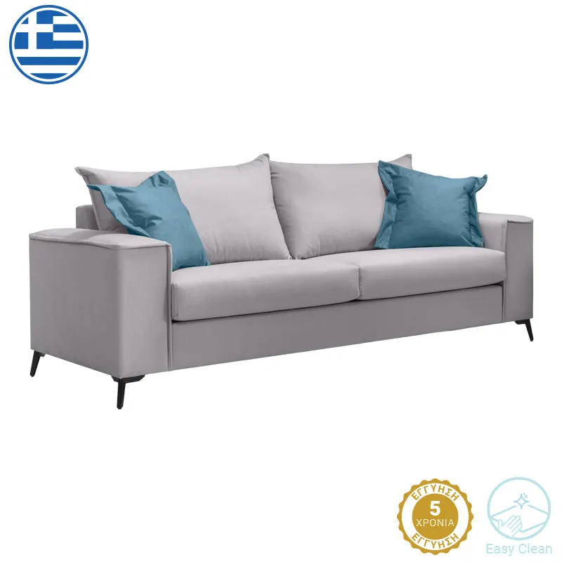 Canapea cu 3 locuri Verona 3, Gri, 225x93x100 cm - Gri