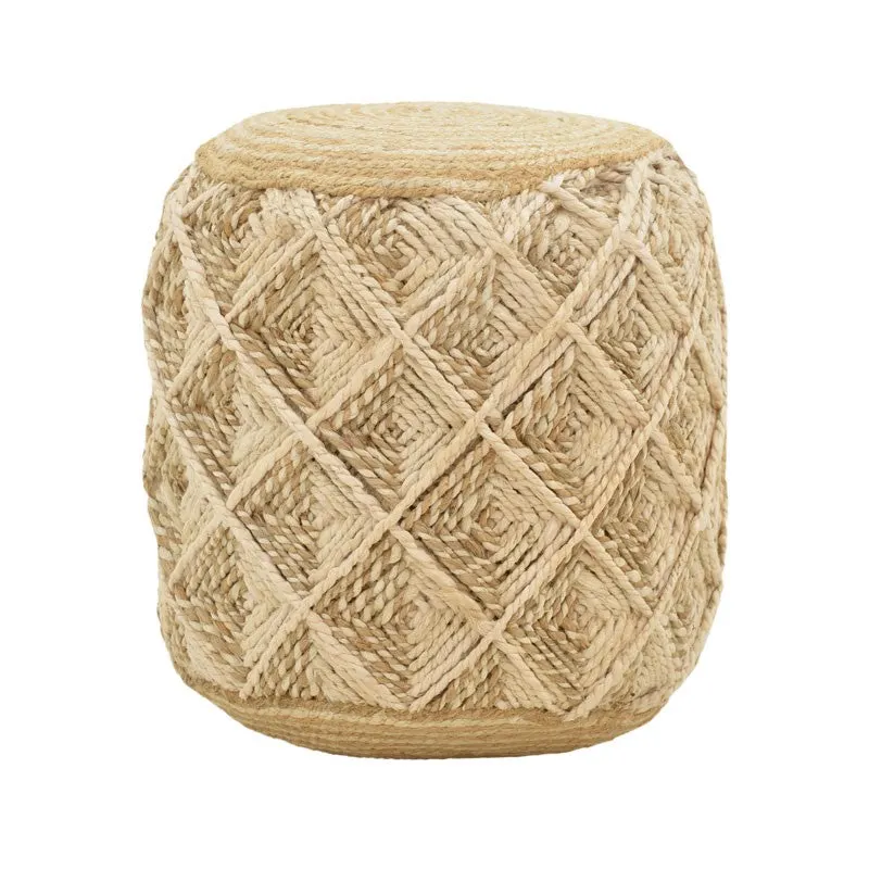 Taburet Yton bej 100% iuta, 40x40x40 cm - Natur