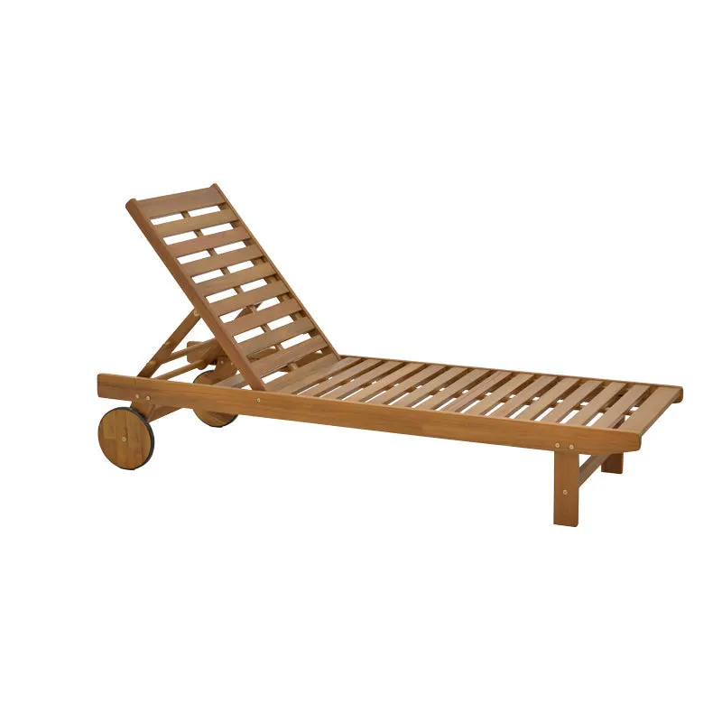 Sezlong Weylar lemn de salcam, Natural, 60x193x30 cm - Natur