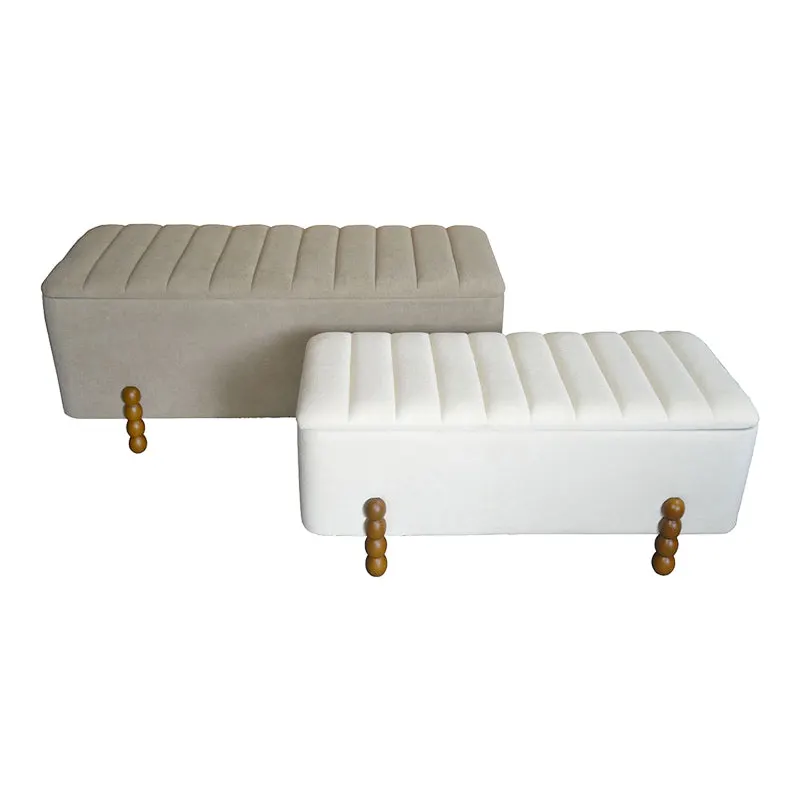 Set 2 tabureti cu spatiu depozitare Daph, Bej, 110x46x45 cm - Bej