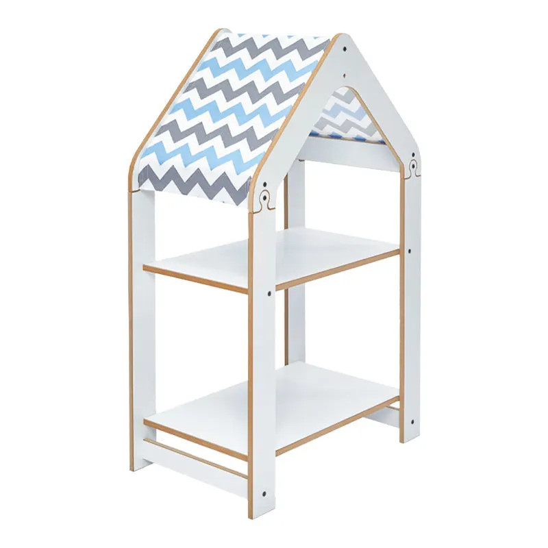 Raft Montessori Zoilen, MDF, 50x30x80 cm - Alb-Albastru
