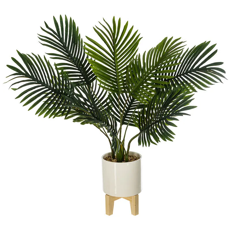 Planta artificiala ghiveci Verde 4, Alb/Verde, 83x75x65 cm - Alb