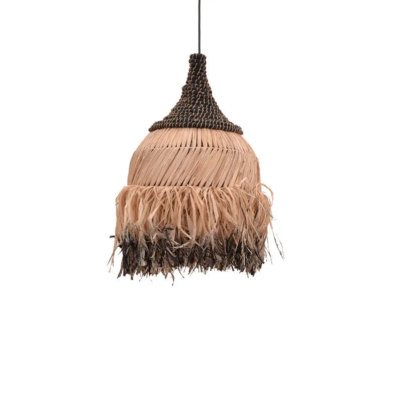 Lustra Kentel din fibre eco, Natural negru, 35x35x50 cm - Bej