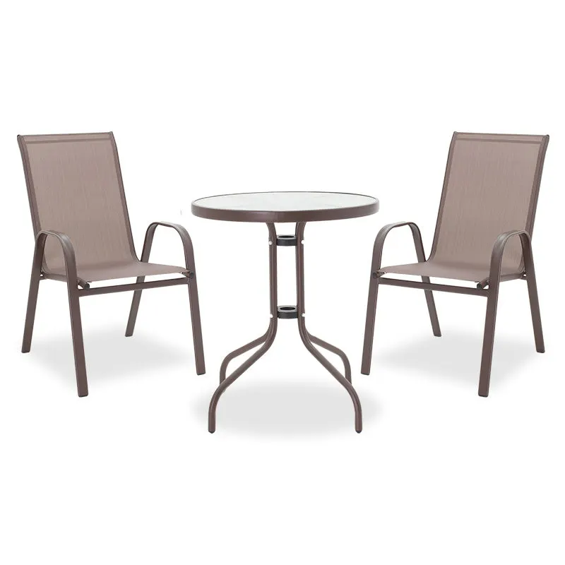 Set Masa si Scaune Gradina Watson-Calan 3 Piese, Maro, 70x60x70 cm - Maro