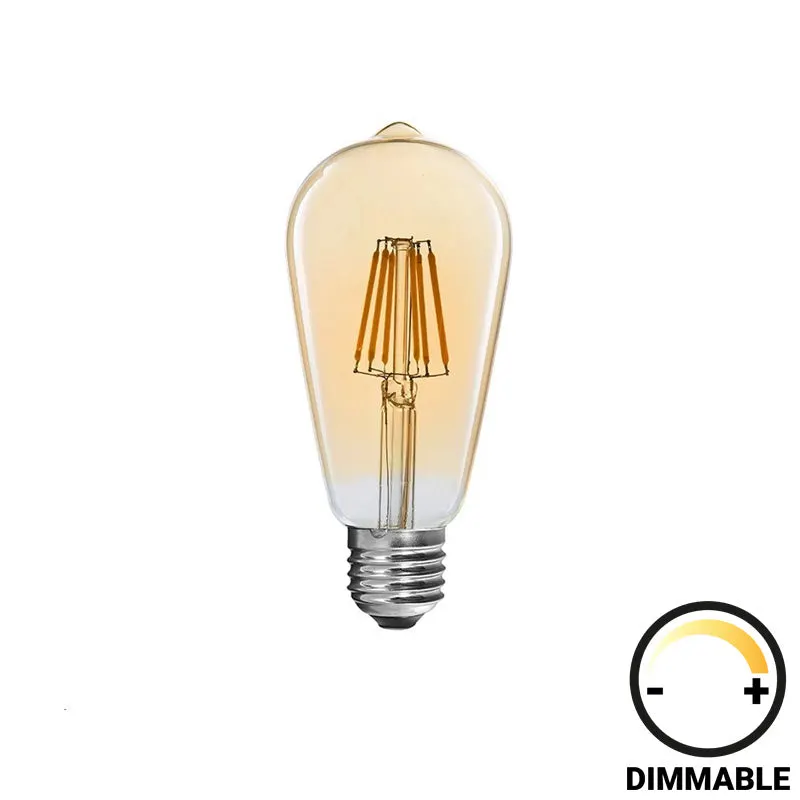 Lampa LED ST64 Bec dimmabil chihlimbar, 7x7x15 cm - Alb