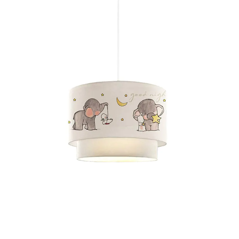 Lustra pentru copii PWL-1096, PVC, D30x20 cm - Alb-Gri