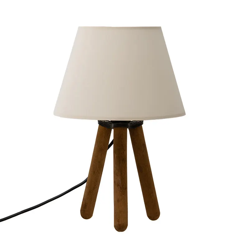 Lampa de masa PWL-1071 alb murdar-nuc, D22x32 cm - Bej