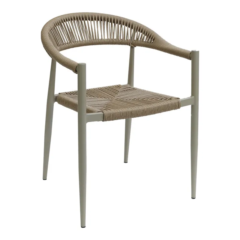 Fagen fotoliu stivuitor Auriu aluminiu-rattan pe Natural, 56x60x78 cm - Bej