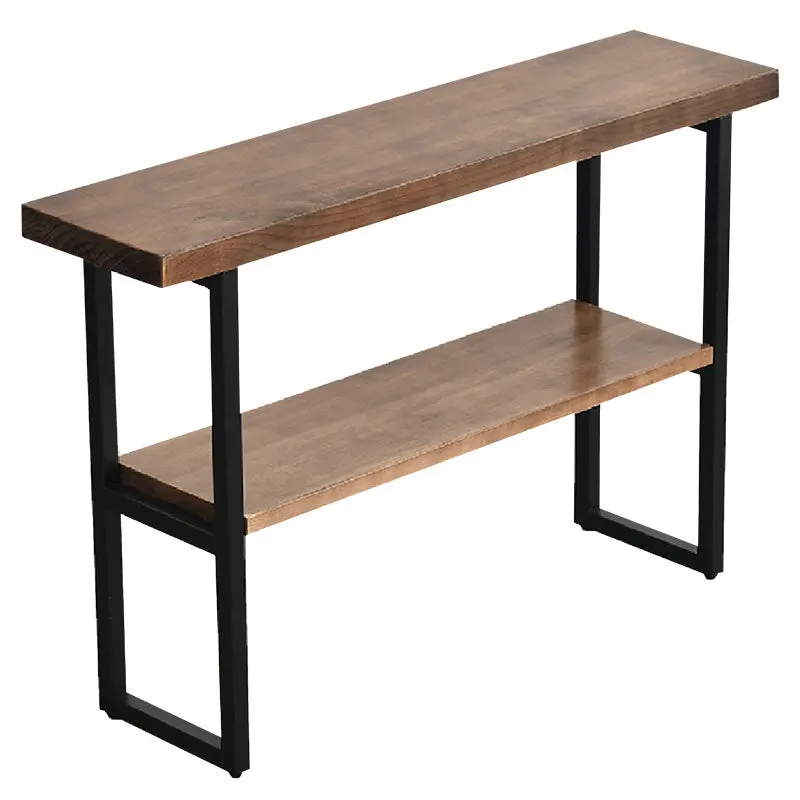 Consola Nore, lemn masiv, 35 mm, Nuc, 79x29x85 cm - Negru
