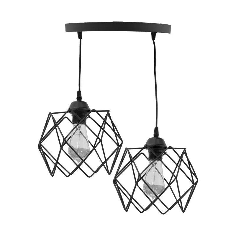 Lustra cu 2 lumini Zocie, Negru, 30x30x70 cm - Negru