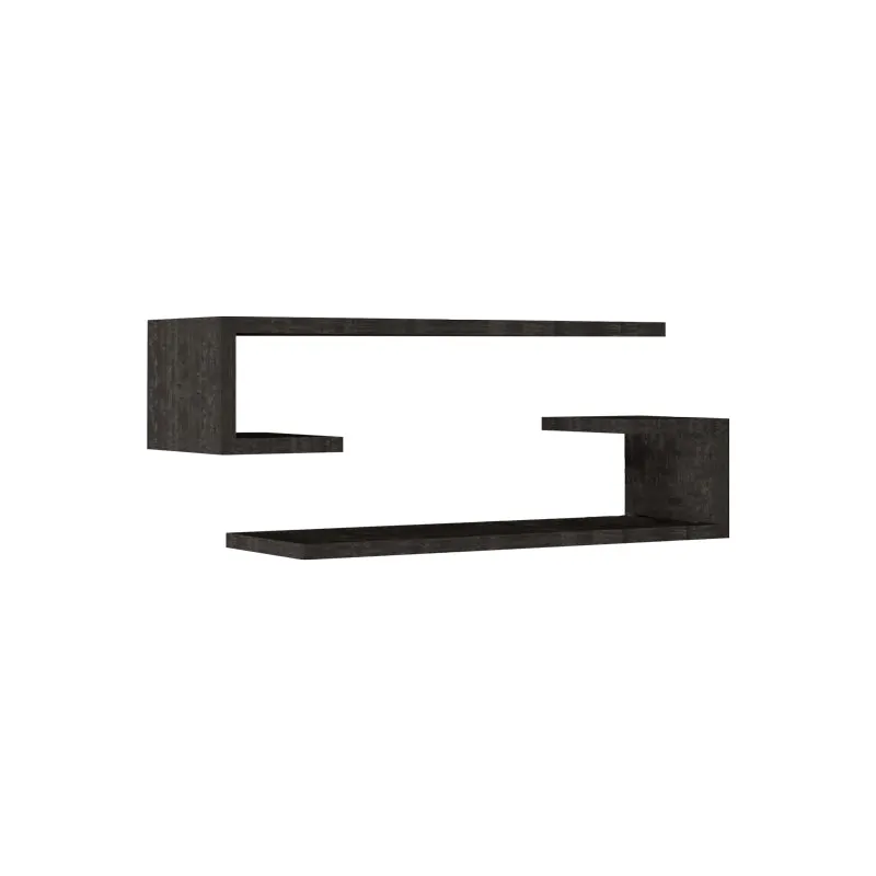 Set 2 rafturi de perete Eldo, Negru, 60x19x15 cm - Negru