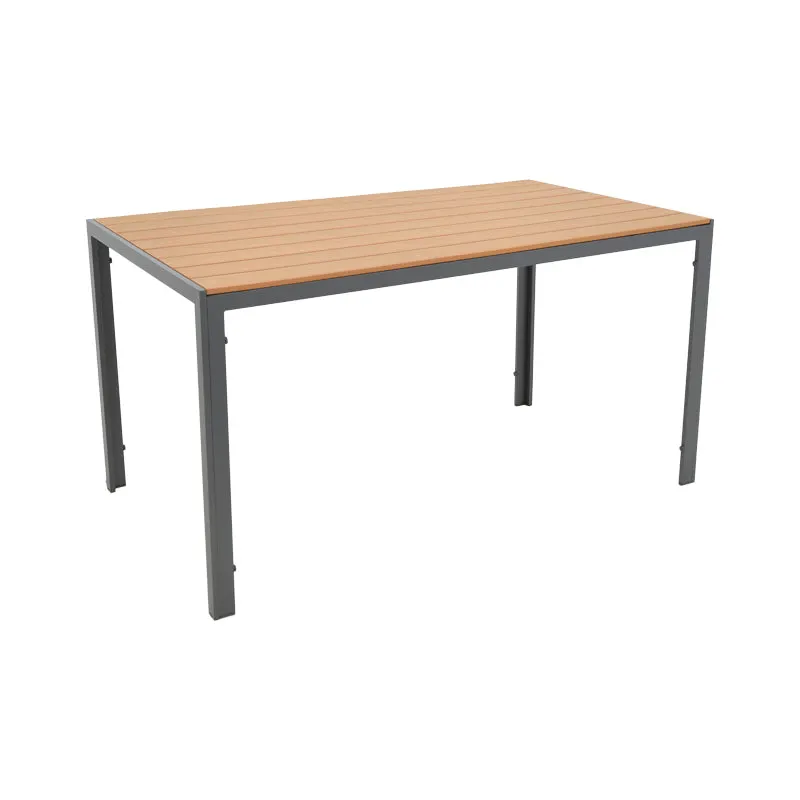 Masa Nares aluminiu alb-plywood Natural 140x80x73 cm, 80x140 cm - Antracit