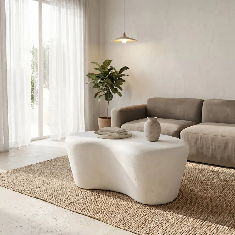 Masuta de cafea Fedris, MDF, Alb, 80x70x34 cm - Alb