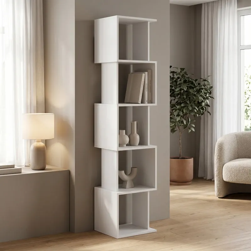 Biblioteca Cubik, 35x30x161 cm - Alb
